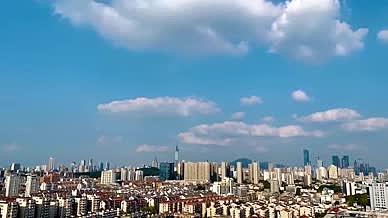 南京城市建筑风光蓝天白云视频的预览图